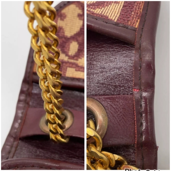 Auth Dior 30 Montaigne Trotter Bordeaux Shoulder/Clutch Bag - Picture 12 of 14